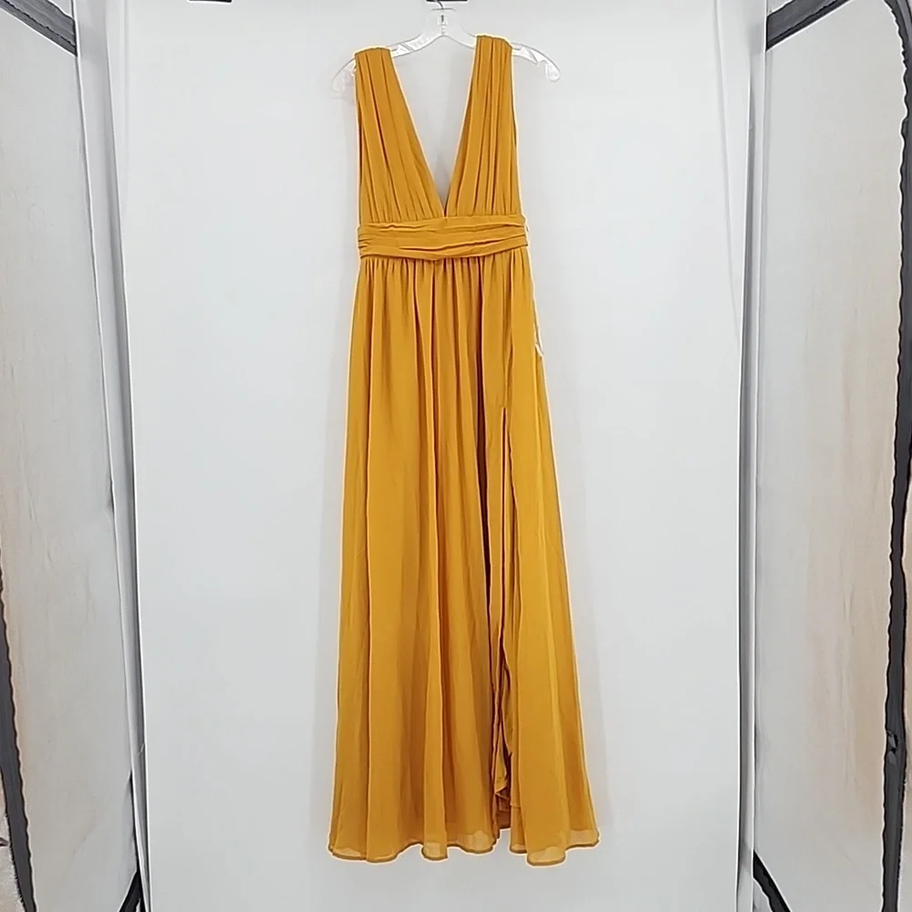 Lulu's Heavenly Hues Marigold Yellow Maxi Dress Size S